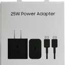 SAMSUNG 25W Wall Charger Power Adapter with Cable, Super Fast Charging, Compact Design, Compatible with Galaxy and USB Type C Devices, International Model - Black, EP-T2510XBTGTW