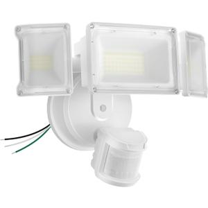 Olafus 75W Motion Sensor Outdoor Lights, 7000lm Motion Flood Light Dusk to Dawn, IP65 Waterproof LED Security Floodlights, 6500K Motion Detector Lights for Outside, White