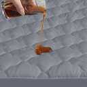 Crib Mattress Protector Sheets Fitted Waterproof Crib Mattress Pad Cover, Noiseless & Machine Wash 100% Absorbent Crib/Toddler Mattress Protector Sheet Quilted, Gray, 52" x 28"