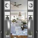 NEWBANG Silver Double Doors Handle Lock Set for Front & Entry Door - Satin Nickel Finish,MDHST2017SN-SET-BR (Keyed&Dummy Set)