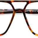 FEISEDY Retro Aviator Reading Glasses Square Readers with Spring Hinge Blue Light Reading Glass for Women Men (Tortoise, 2.0x)