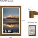 12x18 Poster Frame, Display Pictures 11X17 with Mat or 12x18 Without, Wall Hanging Frames, Rustic Brown, 3 Pack