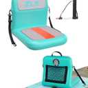 Paddle Board Seat with Back Support, Portable Kayak Seat, Air Pump Included, Universal Inflatable Seat for Adults, Foldable Ergonomic Design, Easy Fix for Outdoor Fishing/Kayaking/Camping