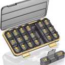 Acedada Weekly Pill Organizer 3 Times A Day, Large 7 Day Pill Box 3X A Day, Portable Medicine Container with 21 Compartments, Daily Travel Pill Case for Vitamins Supplements Fish Oils, Black