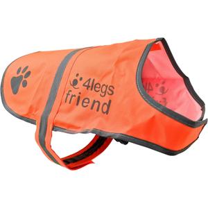 4LegsFriend Reflective Dog Vest. Hi-Visibility, Blaze Orange Oxford 300D Waterproof Dog Vest Helps Protect Your Best Friend. Safeguard Your PUP from Motorists & Hunting Accidents, On or Off Leash, Small