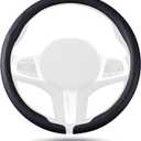 Aimato Car Steering Wheel Cover, Ultra-Thin Car Steering Wheel Cover,Comfortable & Breathable Microfiber,Universal Fit for Most Cars, Black