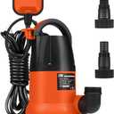 Sump Pump, Prostormer 1HP 3700GPH Submersible Clean/Dirty Water Pump with Automatic Float Switch for Pool, Pond,Garden, Flooded Cellar, Aquarium and Irrigation (Orange)