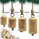 Rustic Christmas Hanging Bells  Handmade Iron Bell Set on Jute Rope  Vintage Shabby Chic Door & Wall Decor  HIGHBIX Farmhouse Holiday Decoration (4)