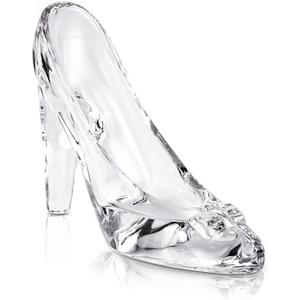Cinderella Shoe Decor, Crystal High Heels Shoes Ornaments Glass Slipper Decoration Gift for Wedding Birthday Halloween Christmas Party, 5.12" x 2.36" x 4.33", Transparent