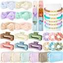 Zeyune 36 Pcs Gifts Sets Bulk for Teen Tween Women Preppy Party Favors Sets Preppy Makeup Bags Set Hair Pin Scrunchies Headbands Bracelets Cute Trendy Stuff Gift for Women Friend Bestie Birthday