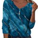 Zeagoo Womens Tops Long Sleeve Shirts Business Casual Floral Blouse Loose Fit V Neck Basic Tees Elegant Fall Outfit