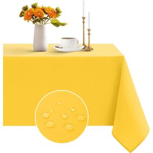 Romanstile Spring Rectangle Tablecloth - Waterproof and Wrinkle Resistant Washable Polyester Table Cloth for Kitchen Dining/Party/Wedding Indoor and Outdoor Use (60 x 120 inch, Yellow)