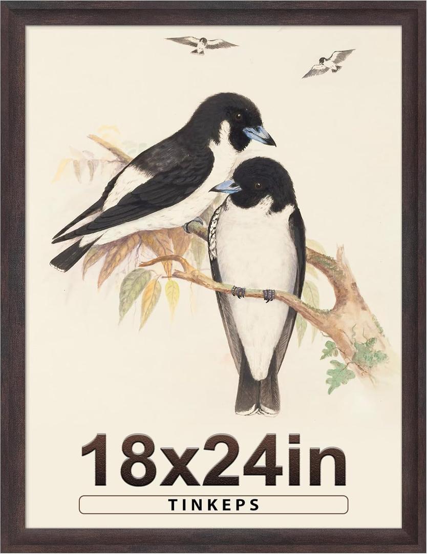 18x24 Frame Walnut Brown with Elegant Concave Design  Large 18 x 24 Poster Frame for Wall, Home, Office & Gallery Display