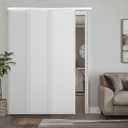 Adjustable Panel Track Blinds Manual Blackout Vertical Blinds for Sliding Door (Dimout - Texture White, 74" W x 96" H)