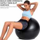 5 Pcs 26 Inch Anti-Burst Yoga Exercise Ball, Anti-Slip Heavy Duty Gym Ball for Fitness, Core, Balance, Prenatal Workout, Office Chair with Quick Pump