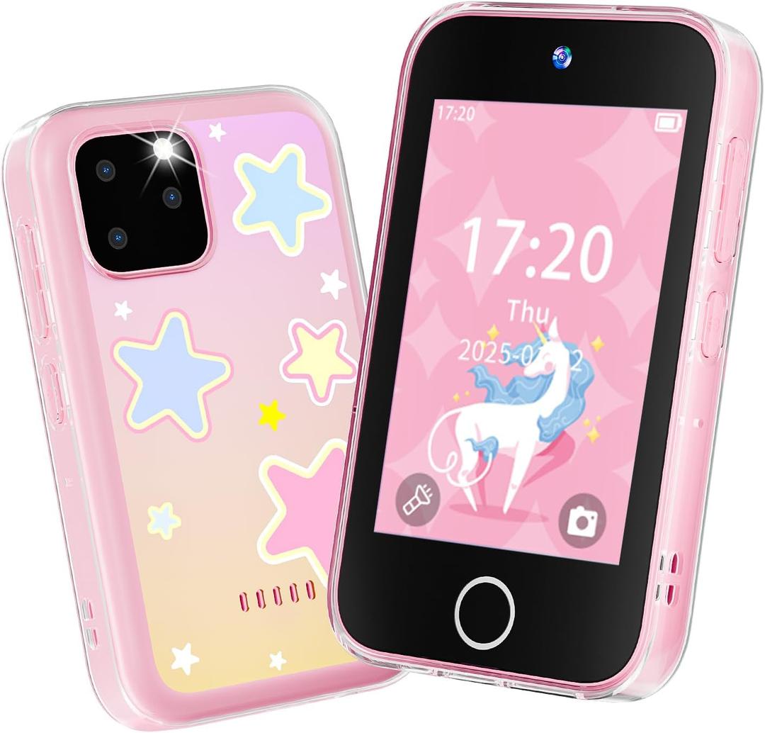 Kids Smart Phone for Girls, Upgraded 3.5'' Touchscreen Phone for Kids Age 3-8, Christmas Birthday Gifts, Dual Camera Music Player Puzzle Games, Learning Toy for 3 4 5 6 7 8 Year Old Girls