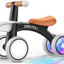 Umatoll Colorful Lighting Baby Balance Bike Toys for 1 Year Old Boys Gifts, Adjustable Seat Baby Walker, One Year Old Boy Birthday Gifts, 12-24 Months Toddler First Ride on Toys