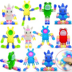 12 Pack Fidget Spinners Toys Transformable Animal Bunny Unicorn ,Stress Relief Sensory Toys for Boys Girls Toddler Teens Party Favors for Kids Goodie Bag Stuffers Filler Birthday Gifts Travel Toys