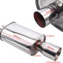 Exhaust Muffler 2.5" (63MM) Inlet / 3" (73MM) Outlet Silver Stainless Steel Car Silencer 11.8 Inch (300MM) Oval Body Length / 21.3" (540MM) Overall Length