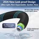 75 ft Flexible Garden Hose - 2026 Upgraded Heavy Duty Water Hoses with 3/4''Solid Fittings,Lightweight,No Kink & Tangle,Puncture Proof Garden Hoses pipe for Yard, Outdoors, Rv