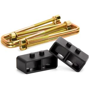 KSP 2" Lift Block for F150 2004-2020, 2inch Rear Leveling Lift Kits with Extra Long Square U Bolts and Cross Block Compatible with f150 2WD 4WD Leaf Spring Axle,Replace for Factory/Stock Blocks