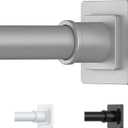 UIOSANRT Silver Shower Curtain Rod 35-66 Inches Non-Slip Shower Rod Tension Mounted No Drill Adjustable Tension Curtain Rod for Windows Bathroom (31"-68")