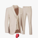 Furuyal Men's Suits 3 Piece Slim Fit Suit Set,Two Button Wedding Business Tuxedo Solid Blazer Jacket Vest Pants with Tie, Size 3 XL