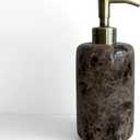 Natural Marble Vintage Stone Refillable Bathroom Liquid Dispenser 165ml Lotions Soap Container Stainless Steel Pump Head (Coffee Net)