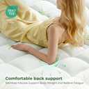 HYLEORY Mattress Topper - Thick Bamboo-Viscose Naturally Cooling Pillow Top Mattress Pad Breathable Fluffy Soft Mattress pad for Back Pain Relief, Full Size, Green