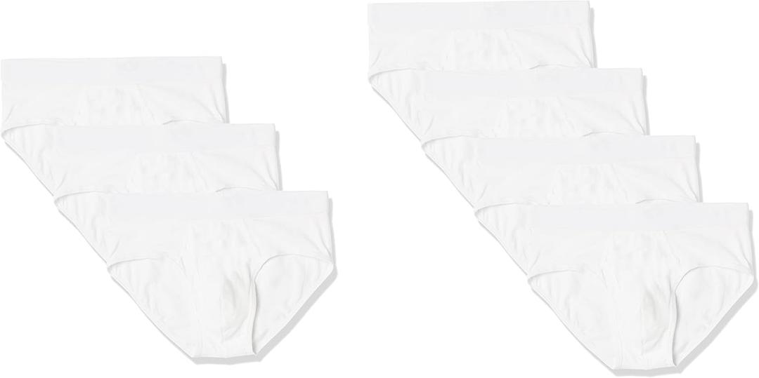 Amazon Essentials Men's Cotton Jersey Brief, Pack of 7 (X-Large, White)