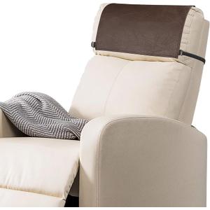Recliner Headrest Protector-Faux Leather Headrest Covers for Recliners,Recliner Headrest Cover with Elastic Straps,Chair Headrest Cover for Recliners Protector 17 x 27 in(Dark Brown)