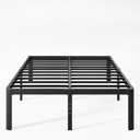 18 Inch High Metal King Bed Frame No Box Spring Needed, Heavy Duty King Size Bed Frame Platform, Noise Free, Easy Assembly, Black