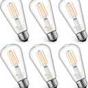MASTERY MART  Pack Vintage Edison Bulbs, E26 Led Bulb 5.5W Equivalent to 60W, Dimmable, 2700K Soft White, High Brightness Antique ST58, Clear Glass