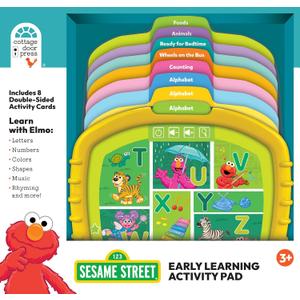 Sesame Street Early Learning Activity Pad - Read,Play, Press & Learn: ABCs, Numbers, Counting, Animals, Colors, Shapes, Music, Rhyming
