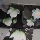 Bathroom decoration, lotus decoration, canvas printing, wall decoration, lotus pictures, colorful flowers, black and white background wall art, plant picture design, living room bedroom frame wall art (12 x 12 inches - 4 pack)