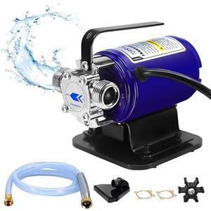 TDRRICH Water Transfer 115V 1/10HP Electric Utility Pump with Inline Hose Kit,360GPH Portable Pool Drain Self Priming Pump for Removing Water from Garden,Hot Tub,Heater,Rain Barrel, Aquariums, etc