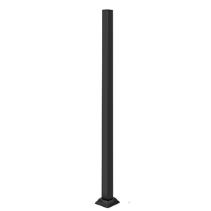 Black Aluminum Deck Railing Posts, 1-Pack 38" Iron Balusters with Sturdy Base, Easy-Install Porch Railing Kit for Outdoor Stairs and Decks