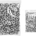 KING PIECES 1000pcs Grommets 3/8 Inch (10mm) Washers and Grommets Kit for Grommet Tool, Banner & Posters Metal Grommets Eyelets for Fabric Clothes Leather Belt Punching (Silver)