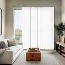 CHICOLOGY Panel Track Blinds for Sliding Glass Doors, 4 Panel Sliding Panels, Adjustable Track 46-86" W, Trimmable Height Up to 96" H, Light Filtering Privacy Room Divider, Chalk White