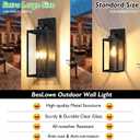 BesLowe 19.6 Large Size Outdoor Wall Light Fixture, 3-Light Exterior Lighting Fixture Porch Sconce Wall Mounted, Waterproof Outdoor Wall Lantern, Outside Light for House Patio Front Door Garage