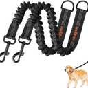 Bungee Dog Leash Extender, Shock Absorbing Dog Lead Extender for No Pull & Prevents Injury, Retractable Bungee Leash for Large Dogs with 360 Swivel Clip & Reflective Strip, 2 Pack