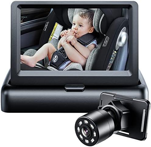 Itomoro Baby Car Mirror, View Infant in Rear Facing Seat with Wide Crystal Clear View,360° Rotation Plug and Play Easy Install baby car monitor 1080p
