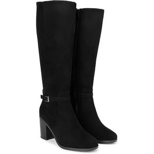 DREAM PAIRS Women's Knee-High Boots Comfortable Chunky Block Heel Pointed Toe Side Zipper 6.5