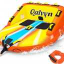 1-2 Person Inflatable Towable Tubes for Boating – Heavy-Duty Nylon Cover, EVA Foam Pads, Dual Tow Points for Easy Pulling, Patented Speed Valve for Quick Setup