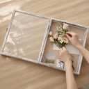 GraduationMall 18x24 Wood Shadow Box Frame Glass Door Display Case with Linen Back and 6 Stick Pins,1.5 inches Interior Depth,Ideal for Memorabilia Pictures Flowers Medals Tickets Rustic White