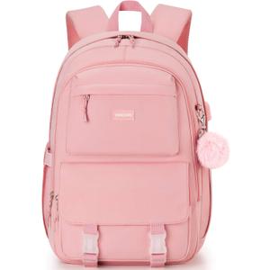 Backpacks for Girls, 15.6 Inch School Bag Cute Waterproof Laptop Bookbag Large College Backpack for Teen Women Students Anti Theft Travel Daypack (Pink-2)
