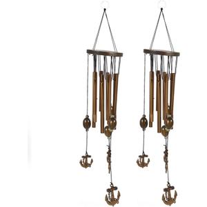 Metal Memorial Wind Chimes 2pcs, 9 Tubes, Approx. 57.5cm / 22.6in (Length)