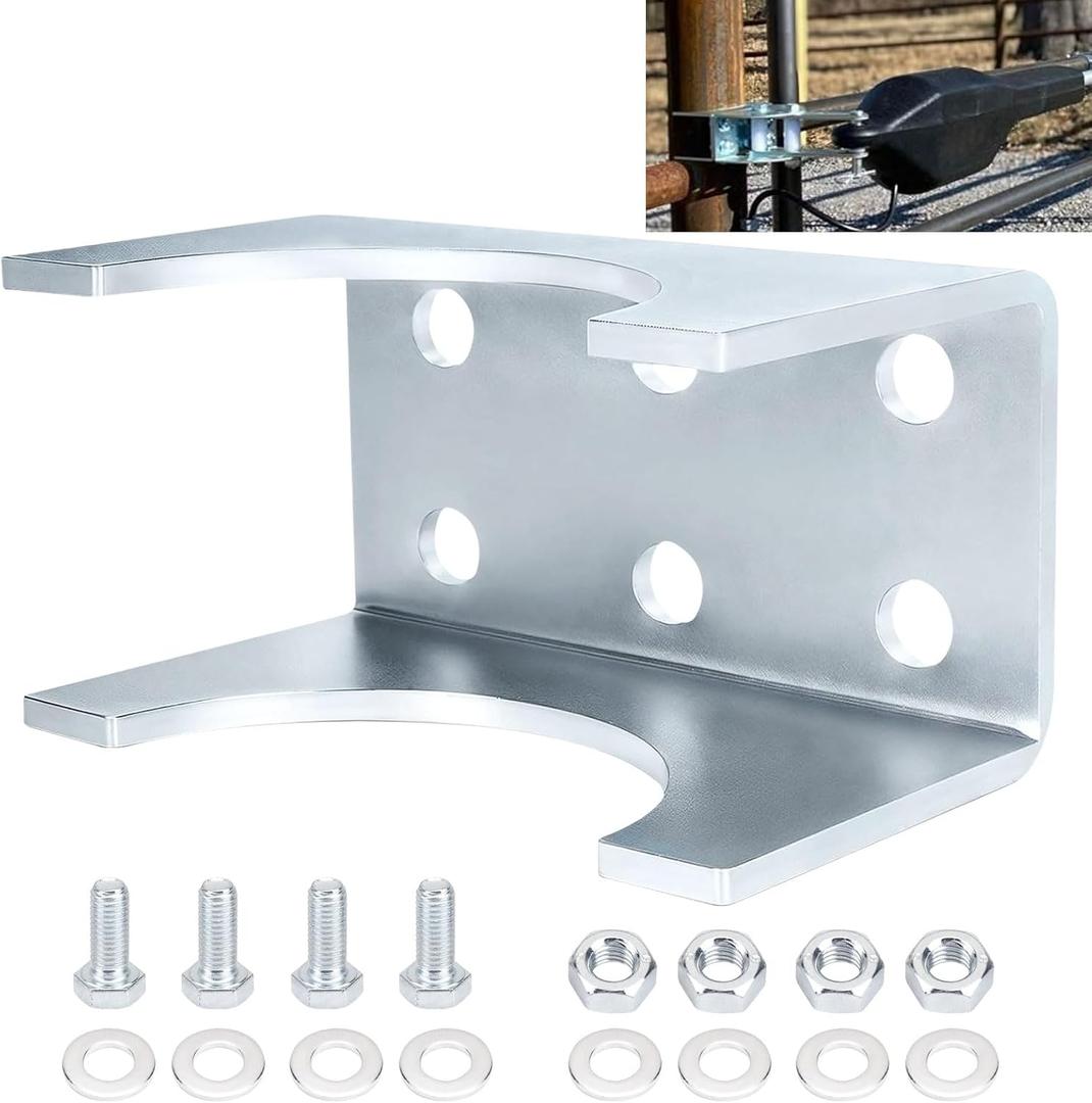 AX3R Round Post Adapter Brackets Compatible with Ghost Controls 3 inch Round Steel Posts for Automatic Gate Opener Systems Galvanized Steel Post Mounting Bracket with Installation Screws