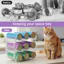 Cat Food Can Organizer, Can Organizer for Pantry, 3-Tier Cat Food Storage Container, Acrylic, Holds 45 (3oz) Cans, Kitchen Organizers and Storage for Countertop, Clear