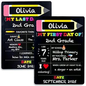 Horizon Group USA My First & Last Day of School Double-Sided Chalkboard Sign, 12 x 16